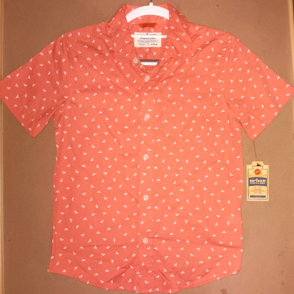 3/$8 Coral Print Boys's Shirt